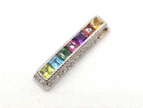 宝石買取 ペンダントトップ マルチストーン K18